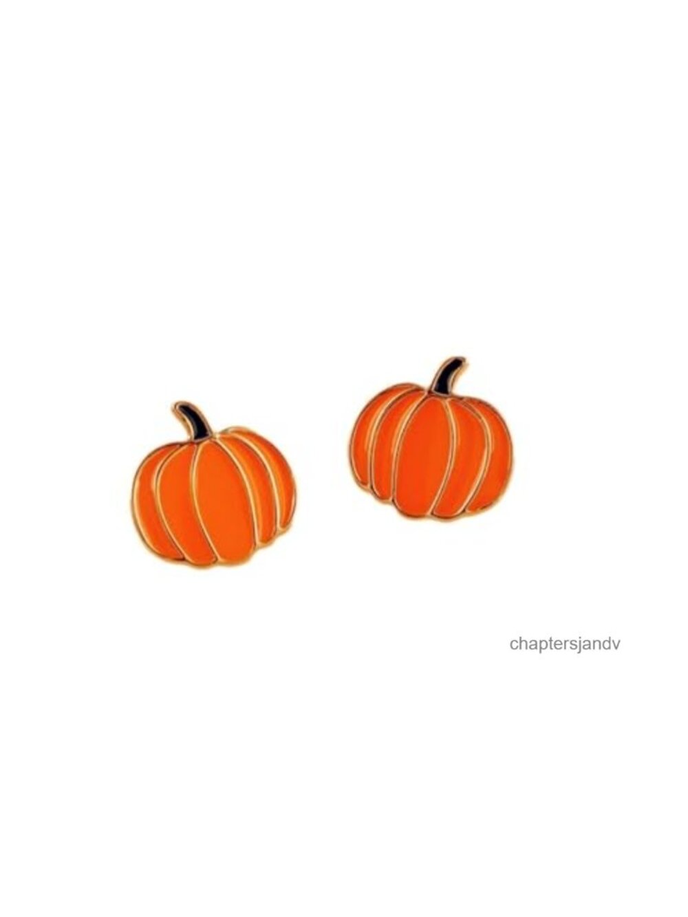Pumpkin Small Stud Earrings Gold Plated Enamel Lightweight Fall Thanksgiving